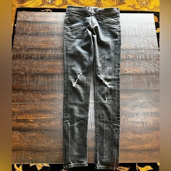 EUC Black Rag & Bone Jens Zippered Leg &  Pockets Size 25 #SUM5 - Picture 4 of 8